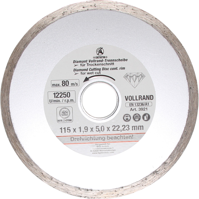 Disc diamantat pentru materiale de santier, 115x22.2 mm