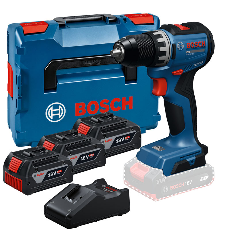 Masina de gaurit si insurubat cu acumulatori 18V 3x 4.0Ah, 64 Nm, L-BOXX, BOSCH Profesional GSR 18V-90C
