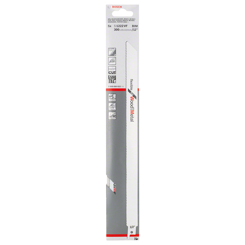 Set 5 panze pentru fierastraie sabie, Bosch S 1222 VF