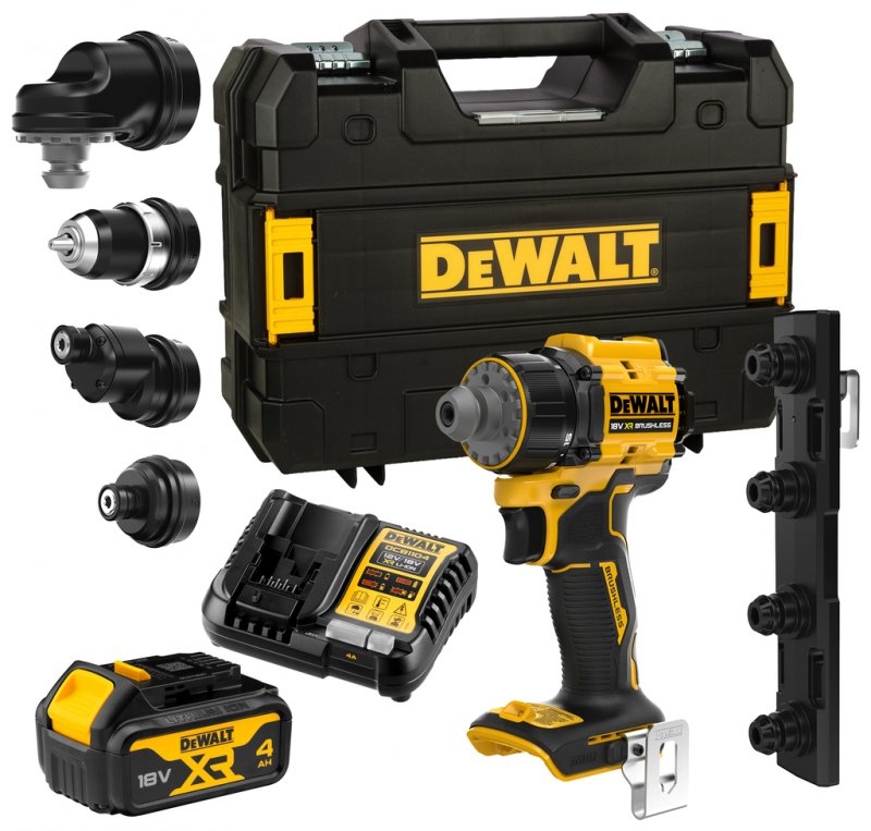 Masina de gaurit/insurubat cu capete multiple, 1 acumulatori 18V 4.0 Ah Li-Ion XR, DeWalt, DCD803M1T-QW