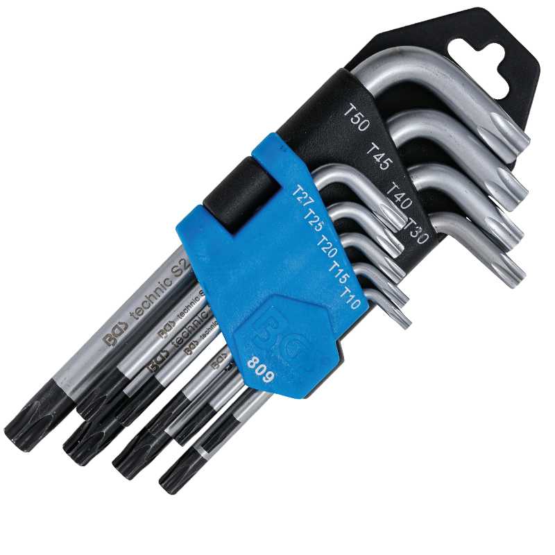 Set 9 chei Torx cu gaura tip L, T10 - T50