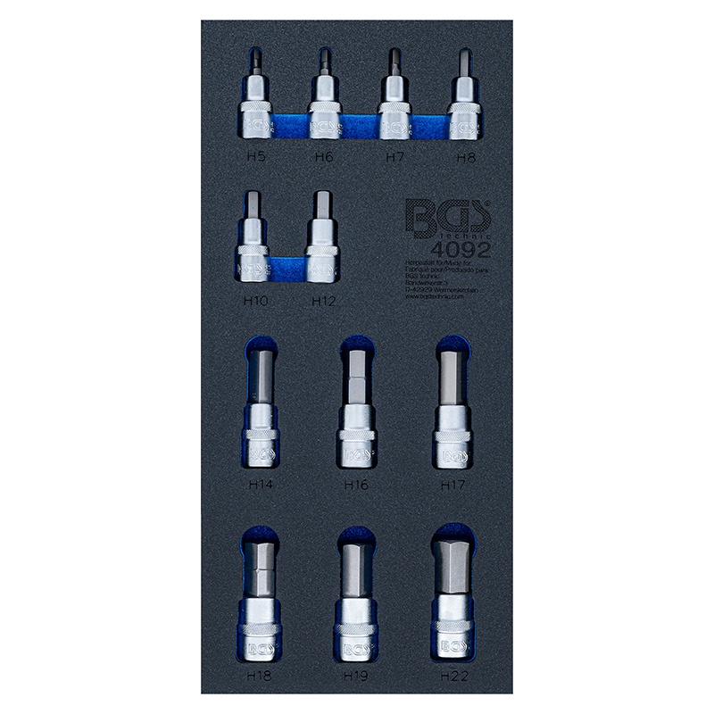 Organizator pentru carucior BGS, 12 chei tubulare 1/2