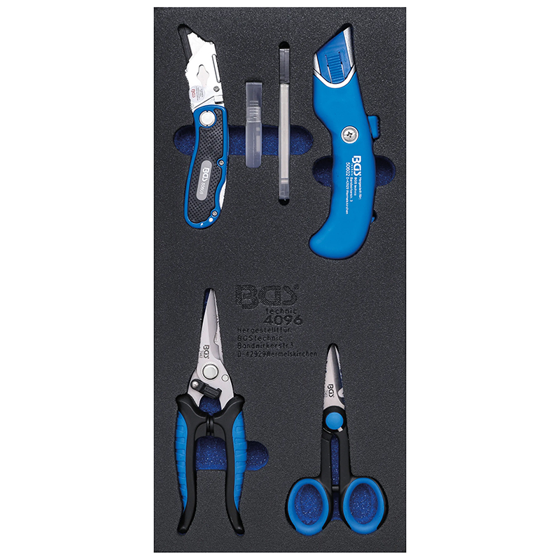 Organizator pentru carucior BGS, set cuttere si foarfeci, 1/3 sertar