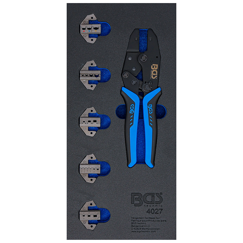 Organizator pentru carucior BGS, cleste sertizare cu 5 bacuri, 1/3 sertar