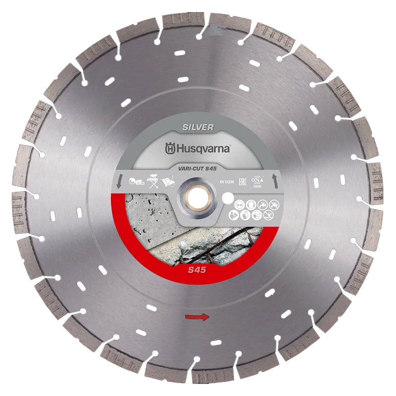 Disc diamantat Husqvarna VARI-CUT S45, pentru beton, 450x25.4 mm 