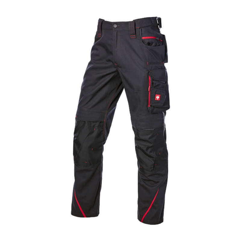 Pantaloni de lucru ergonomici Strauss, e.s.motion 2020, negru grafit-rosu, marimea 38