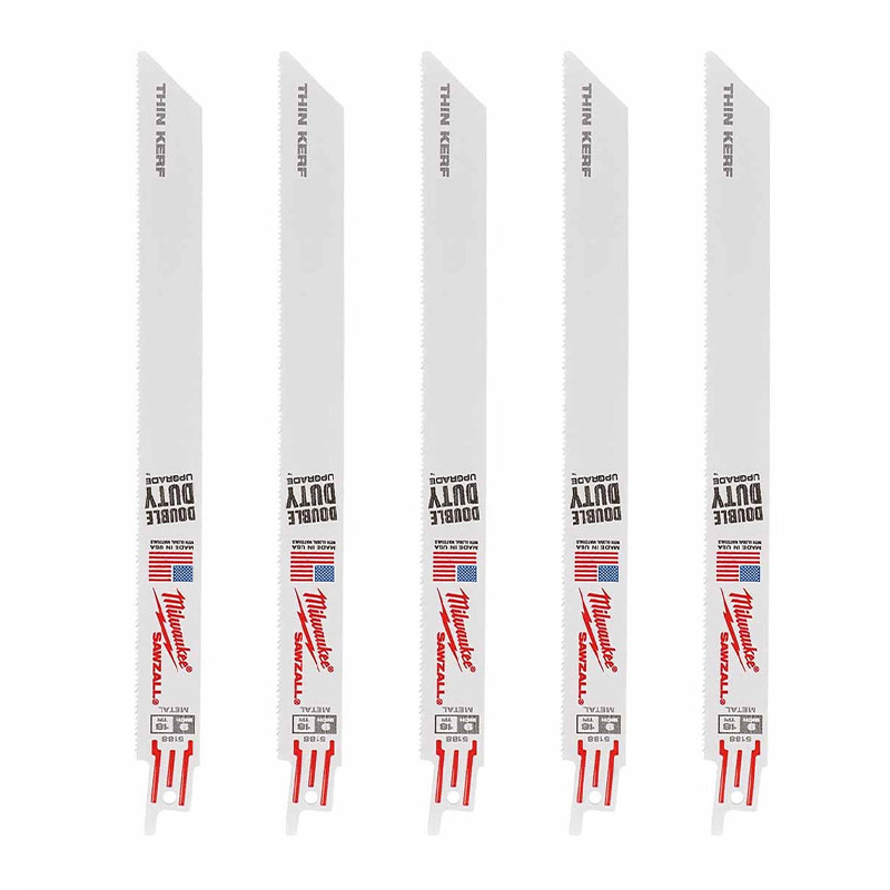 Set 5 panze Milwaukee THIN KERF pentru metal, 230/0.9 mm, 18 TPI