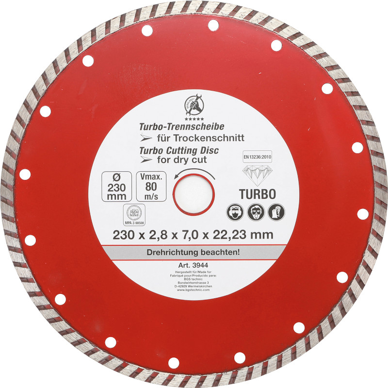 Disc diamantat pentru materiale de santier, 230x22.2 mm