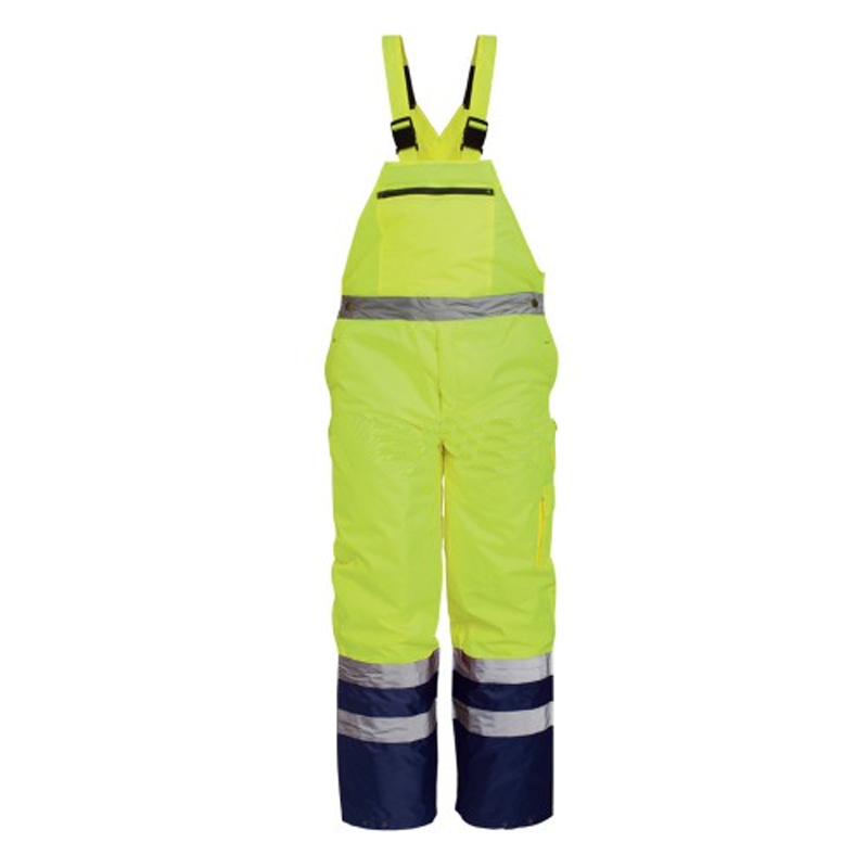 Pantaloni de iarna cu pieptar, galben fluorescent, DENMARK, M