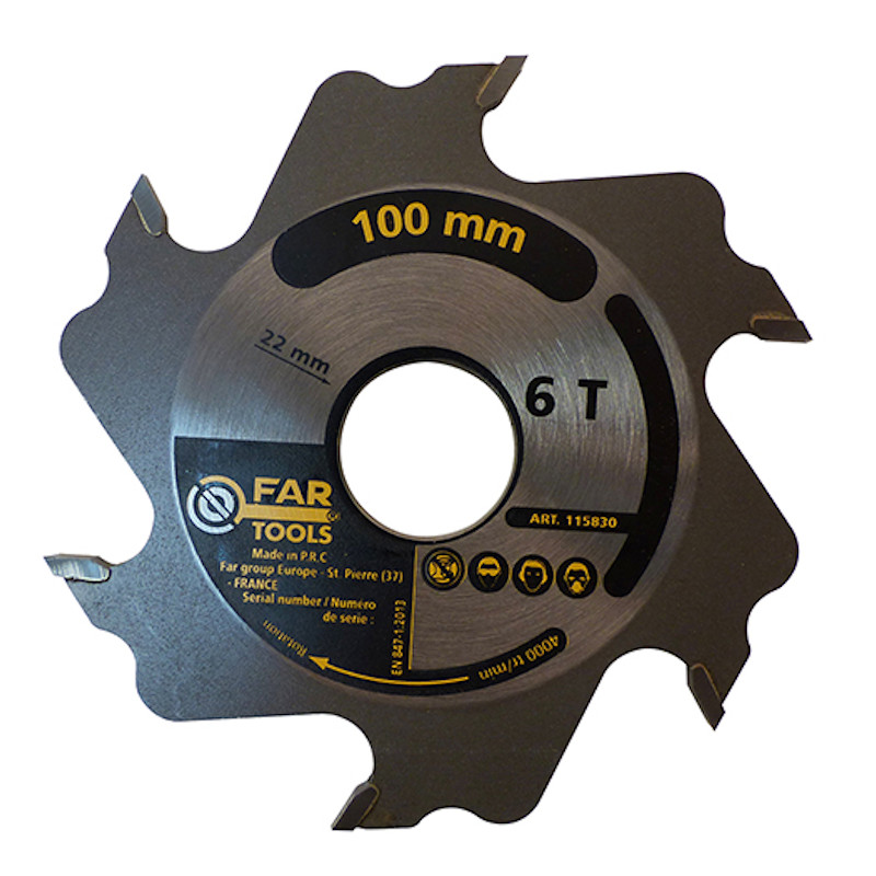 Disc placat pentru freza de nuturi, 100x22x4 mm, 6 dinti, pentru LM900