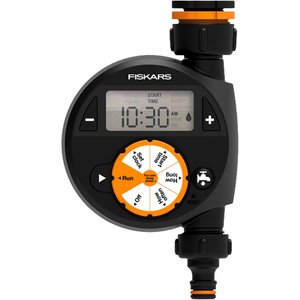 Programator electronic, cu montaj direct pe robinet/furtun, Fiskars Watering Timer, cu un singur circuit/iesire