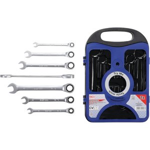 Set 7 chei combinate cu clichet BGS, 8-19 mm