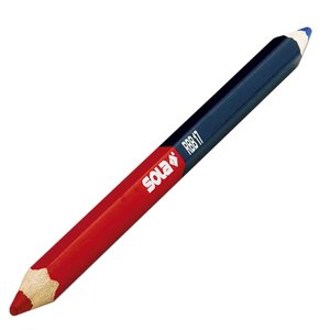 Creion tamplarie dublu rosu-albastru, 17 cm, Sola RBB17