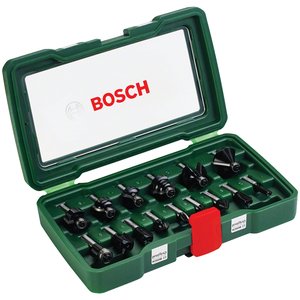 Set 15 freze HM de profilare TC, tija 8 mm, BOSCH