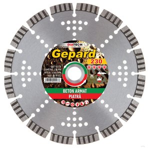 Disc diamantat GEPARD, pentru beton armat/piatra, 230x22.23 mm
