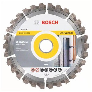 Disc diamantat Best Universal, pentru zidarie, beton, beton armat 150x22.3 mm