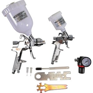 Set 2 pistoale de vopsit  pneumatice HVLP + Regulator presiune + Perie