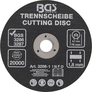 Disc abraziv pentru taiat metal si plastic, 75x10x1,8 mm