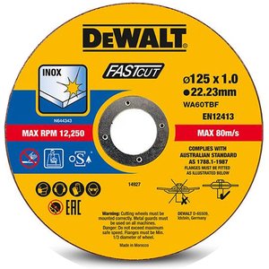 Disc taiere inox DeWalt DT20540-QZ High Performance FASTCUT - 125x1.0 mm
