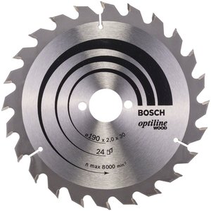 Disc pentru circular, 190 x 30 mm, 24 dinti, Optiline Wood