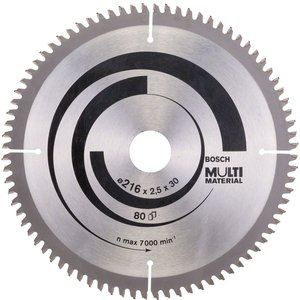 Disc pentru circular, 216 x 30 mm, 80 dinti, Multi Material