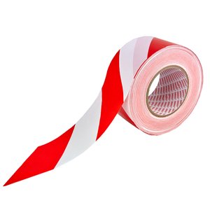 Banda avertizare alb-rosu PRO, neadeziva, 7cm x 200m