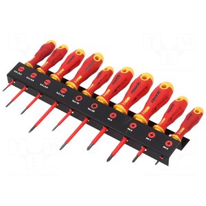 Set 10 surubelnice VDE FELO ERGONIC, Phillips, Dreapta, Pozidriv® si Torx®