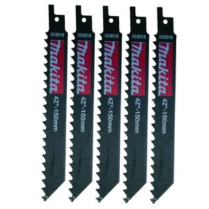 Set 5 panze pentru fierastraie sabie, pentru lemn, 150 mm, Makita P-04999