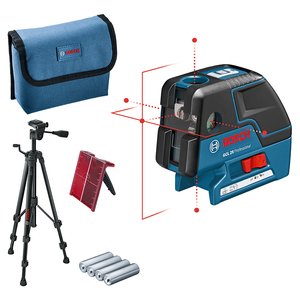 Nivela laser cu linii si puncte Bosch, tip GCL 25 P cu stativ BS 150