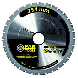 Disc placat pentru circular, 254 x 25.4mm, 48 dinti, pentru lemn si metale, compatibil cu WD255