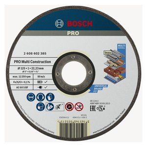 Disc taiere 125x22.23x1.0 mm, Bosch PRO Multi Material (multiconstruct)