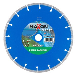 Disc diamantat MAXON segmentat pentru beton, caramida, 230x22.2 mm