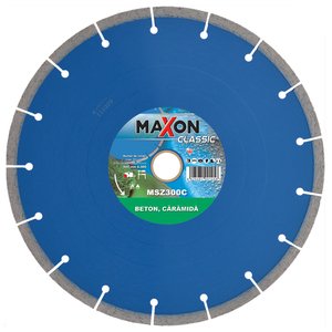 Disc diamantat MAXON segmentat pentru beton, caramida, 300x25.4 mm