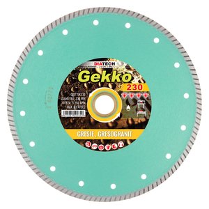 Disc diamantat GEKKO pentru gresie, fainta, granit, 230x25.4 mm
