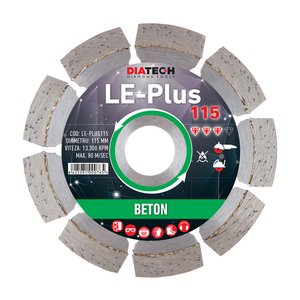 Disc diamantat segmentat LE-PLUS pentru beton, 115x22.2 mm