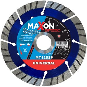 Disc diamantat segmentat 125x22.2x10 MAXON SPEED, pentru materiale de constructie si beton