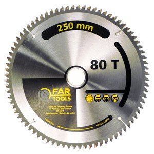Disc placat pentru circular, 250 x 16mm, 80 dinti, pentru lemn, compatibil cu J250A
