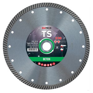 Disc diamantat continuu pentru beton, caramida, pavaj, TURBO, 230x22.2