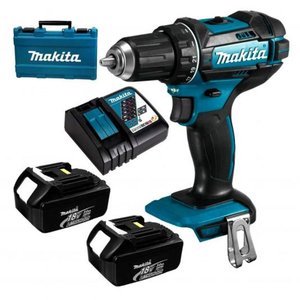 Masina de gaurit si insurubat Makita cu 2 acumulatori 18V, 3Ah, Brushless, tip DHP482RFE