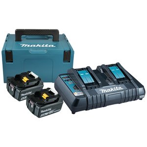 Pachet 2 acumulatori 18V / 5Ah si incarcator rapid dual DC18RD, Makita