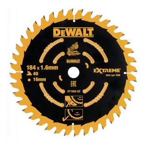 Disc (panza) pentru ferastrau circular, 184x16x1.6 mm, 40 dinti, pentru lemn, Dewalt, tip Extreme DT4063-QZ