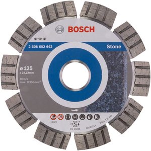 Disc diamantat BOSCH 2608602642 - 125x22.23 mm, PRO pentru piatra