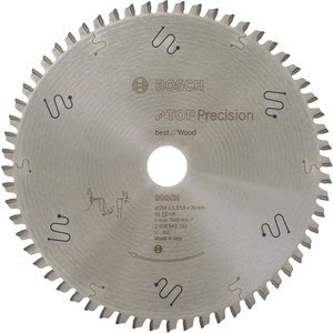 Disc placat pentru circular, 254 x 30 mm, 60 dinti, Top Precision Best for Wood