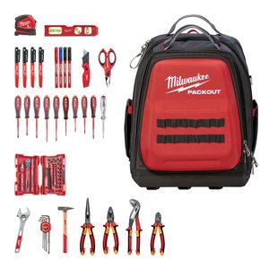 Geanta echipata pentru electricieni, 76 scule, MILWAUKEE PACKOUT