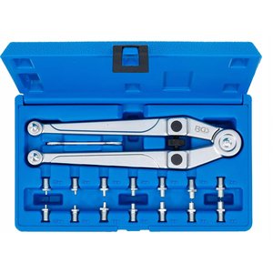 Set cheie cu doi pini si 4 bacuri ajustabila BGS + 8 perechi de pini 2.5-3-4-5-6-7-8-9 mm, max. 102 mm