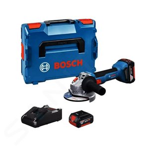 Polizor unghiular Bosch, 125 mm, cu acumulatori 18V Li-Ion, 2x 5.0 Ah, putere echivalenta 800 W, L-BOXX , tip GWS 18V-8