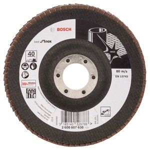 Disc lamelar / evantai de slefuire INOX, 125 mm, G40 