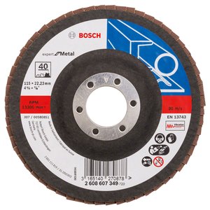 Disc de slefuire evantai X551, 115 mm, G40, drept, suport fibra 