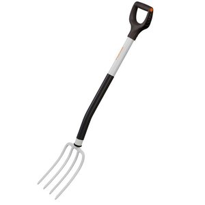 Furca pentru sapat/afanat material vegetal, 1.2 kg, coada 1130 mm, alba, Fiskars LIGHT