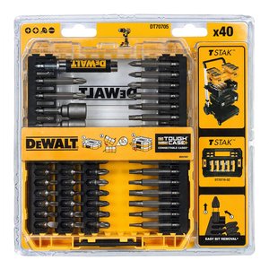 Set 40 accesorii pentru insurubare, 39 biti Torx/PH/PZ/Drept, prelungitor magnetic, tip DT70705-QZ